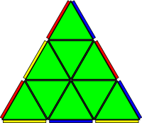 Pyraminx - Última camada - Anti horária - Meios orientados
